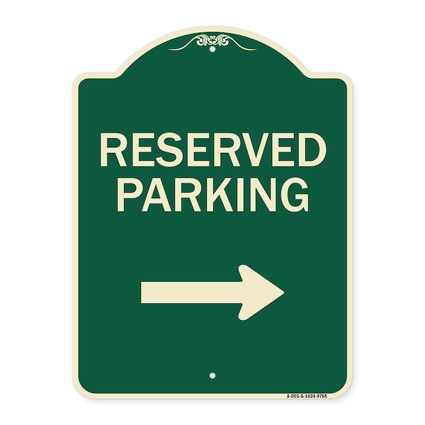Signmission Designer Series-Reserved Parking 2, Green Heavy-Gauge Aluminum, 24" x 18", G-1824-9765 A-DES-G-1824-9765 - main
